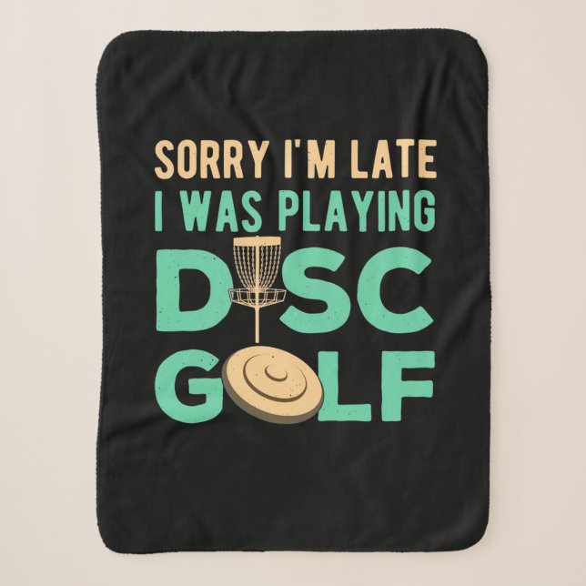 I Was Playing Disc Golf Sherpa Blanket (Front)