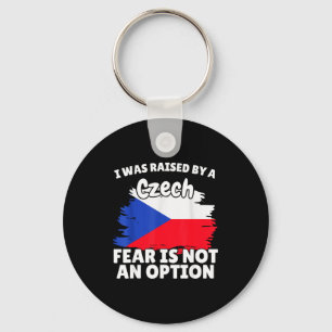 I Was Raised By A Czech Republic Flag Gift For Son Key Ring