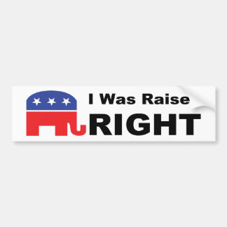 I Was Raised RIGHT Bumper Sticker