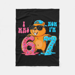 I Was Six Now I'm Seven 6 7 Capybara 67 Meme 7th B Fleece Blanket