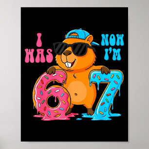I Was Six Now I'm Seven 6 7 Capybara 67 Meme 7th B Poster
