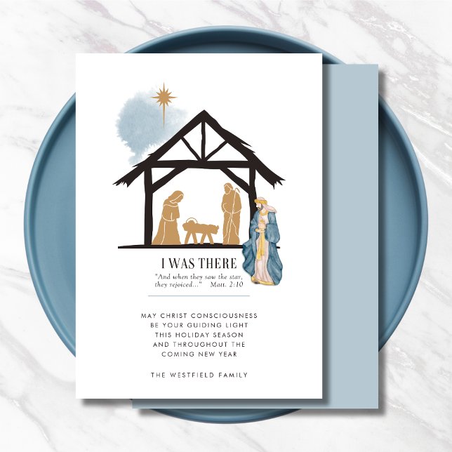 I Was There Wiseman Bible Quote Nativity Scene Holiday Card (I Was There Wiseman Bible Quote Nativity Scene Christmas Card)