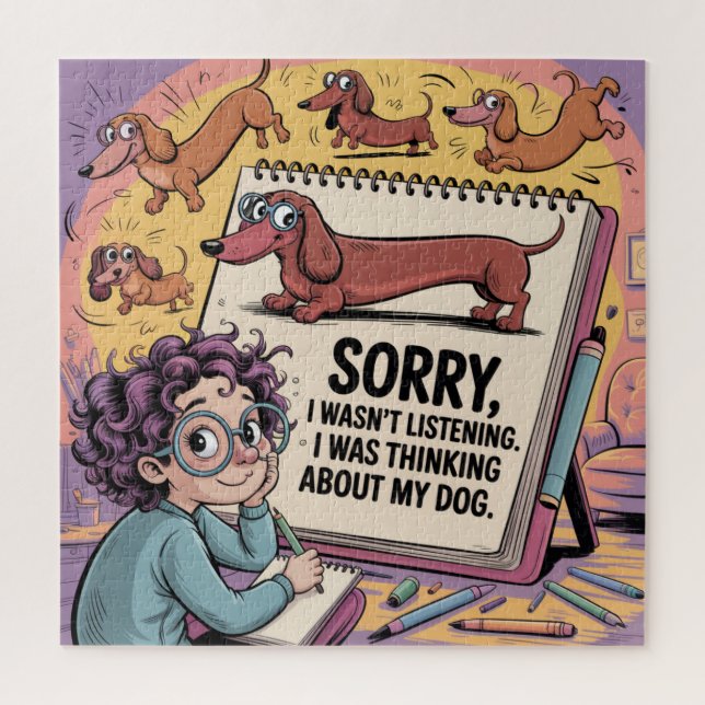 I Was Thinking About My Dog Jigsaw Puzzle (Vertical)