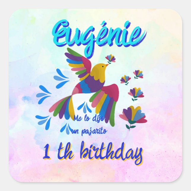 "I was told by a bird" - Editable Square Sticker (Front)