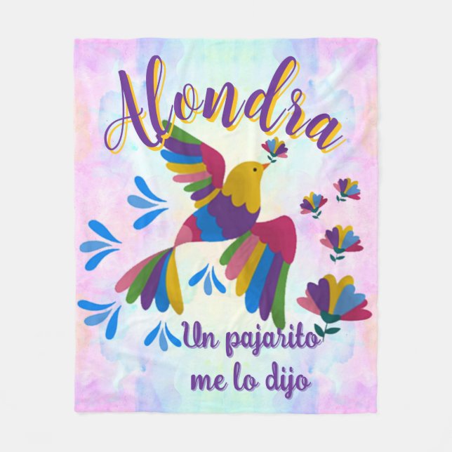 'I was told by a customizable birdie' Fleece Blanket (Front)