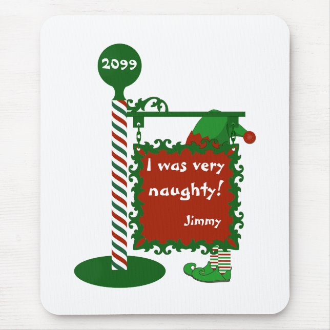 "I was very naugty" or "good" Santa Christmas Mouse Mat (Front)