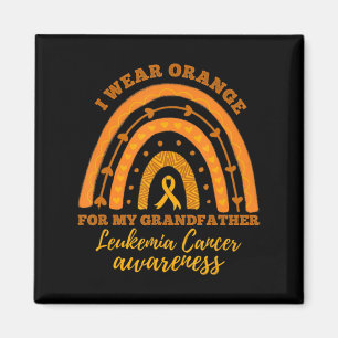 I We Wear Orange For Grandfather Leukaemia Cancer  Magnet