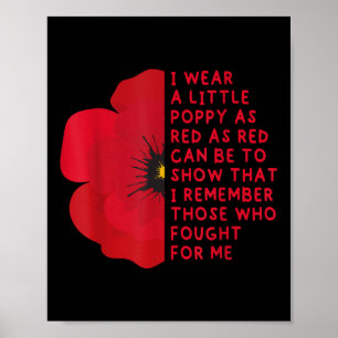I Wear A Little Poppy As Red-patriotic, Usa Poster