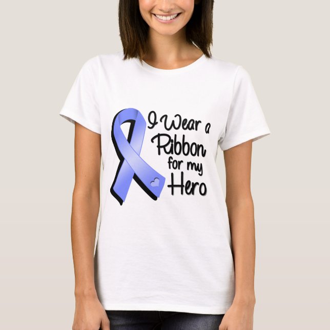 I Wear a Periwinkle Ribbon For My Hero T-Shirt (Front)
