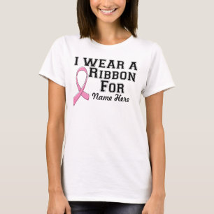 I Wear a Pink Ribbon Breast Cancer T-Shirt