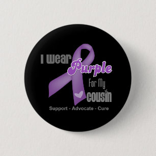 I Wear a Purple Ribbon For My Cousin 6 Cm Round Badge