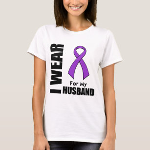 I Wear a Purple Ribbon For My Husband T-Shirt