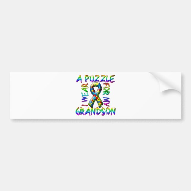 I Wear a Puzzle for my Grandson Bumper Sticker (Front)