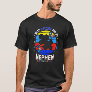 I Wear A Puzzle For My Nephew Cool Autism Awarenes T-Shirt