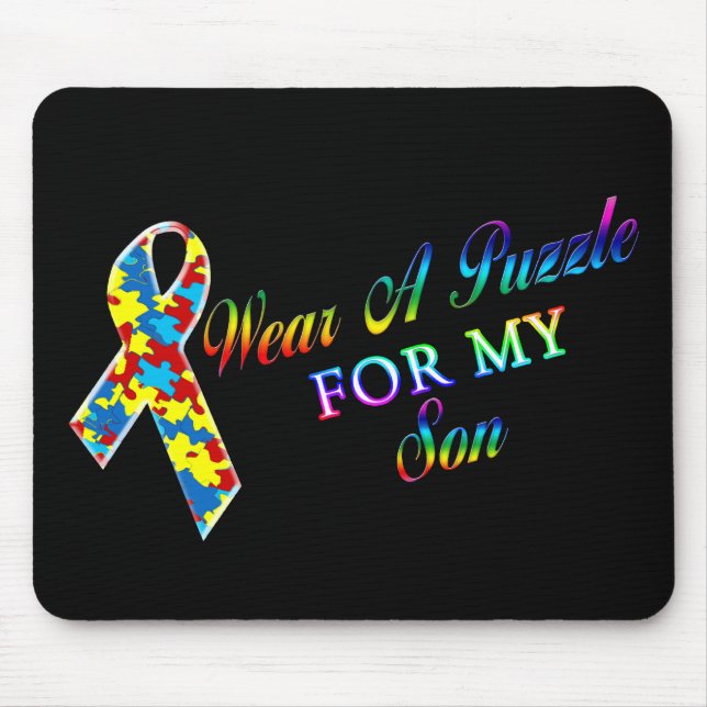 I Wear A Puzzle for my Son Mouse Mat (Front)