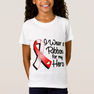 I Wear a Red and White Ribbon For My Hero T-Shirt