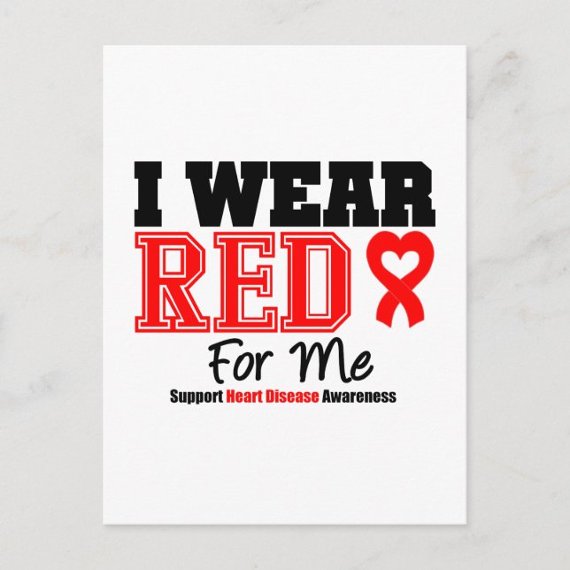 I Wear a Red Ribbon For Me Postcard (Front)