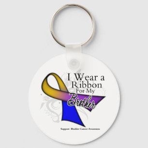 I Wear a Ribbon For My Brother - Bladder Cancer Key Ring