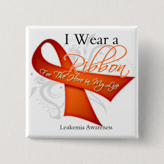 I Wear a Ribbon For My Hero - Leukaemia 15 Cm Square Badge
