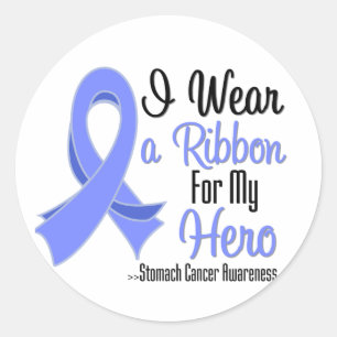I Wear a Ribbon For My Hero - Stomach Cancer Classic Round Sticker