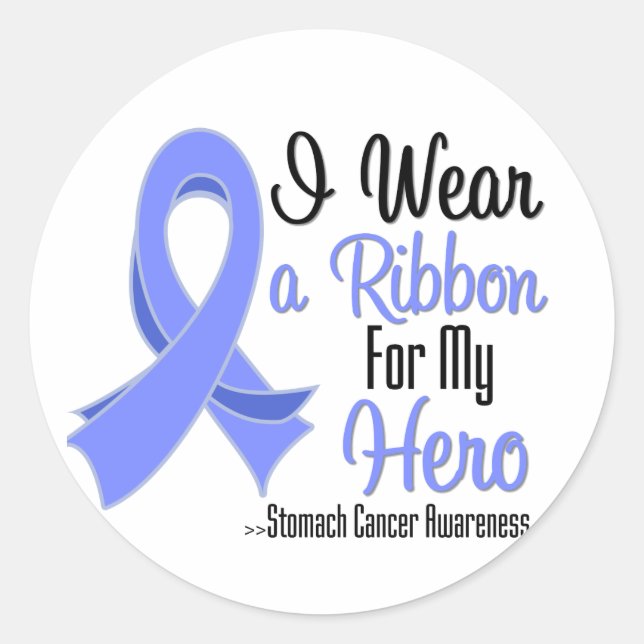 I Wear a Ribbon For My Hero - Stomach Cancer Classic Round Sticker (Front)