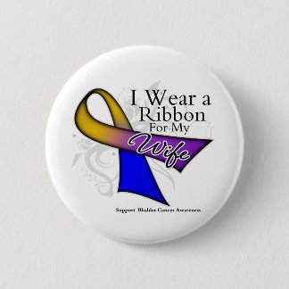 I Wear a Ribbon For My Wife - Bladder Cancer 6 Cm Round Badge