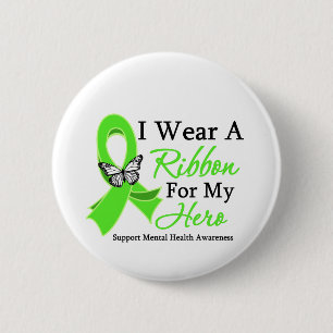 I Wear A Ribbon Hero Mental Health Awareness 6 Cm Round Badge