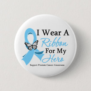 I Wear A Ribbon HERO Prostate Cancer 6 Cm Round Badge