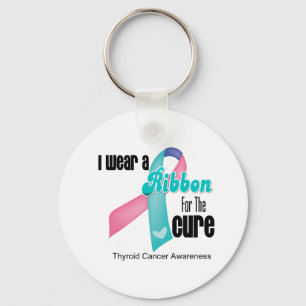 I Wear a Thyroid Cancer Ribbon For The Cure Key Ring