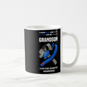 I Wear Blue And Grey For My Grandson Type One Diab Coffee Mug