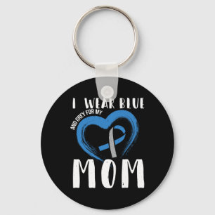 I Wear Blue And Grey For My Mum Diabetes Type 1 Key Ring
