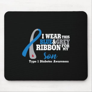 I wear blue and grey for my son Diabetes Awareness Mouse Mat