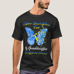 I Wear Blue And Yellow For My Granddaughter Down S T-Shirt