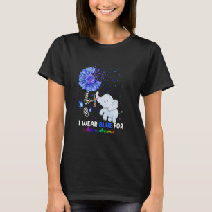 I Wear Blue Autism Awareness - Elephant Autism Awa T-Shirt