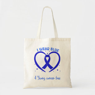 I Wear Blue Colon Cancer Survivor Gifts 4 Years Ca Tote Bag
