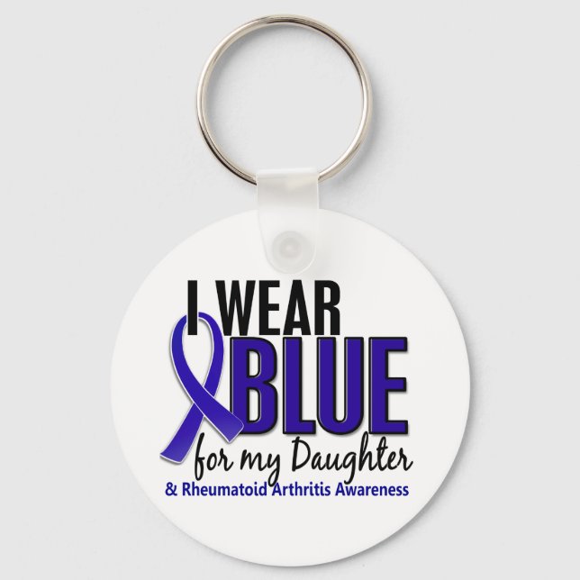 I Wear Blue Daughter Rheumatoid Arthritis RA Key Ring (Front)