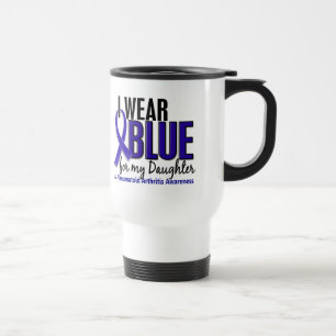 I Wear Blue Daughter Rheumatoid Arthritis RA Travel Mug