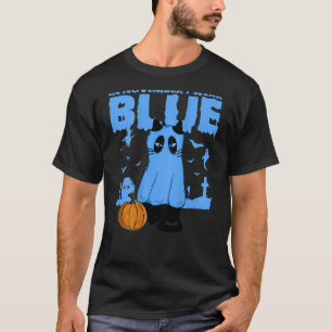 I Wear Blue Diabetes Awareness Cute Black Cat Ghos T-Shirt