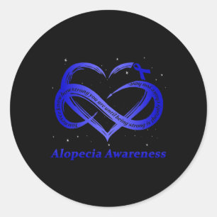 I Wear Blue For Alopecia Awareness Warrior  Classic Round Sticker