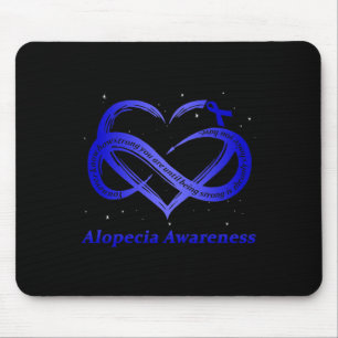 I Wear Blue For Alopecia Awareness Warrior  Mouse Mat