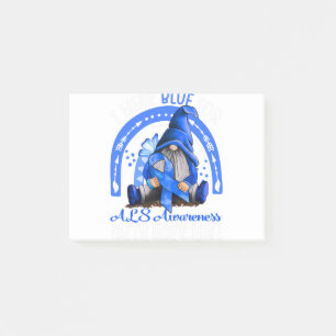 I Wear Blue For ALS Awareness Gnomes T-Shirt Post-it Notes