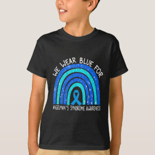I Wear Blue For Angelman's Syndrome Blue Ribbon Ra T-Shirt