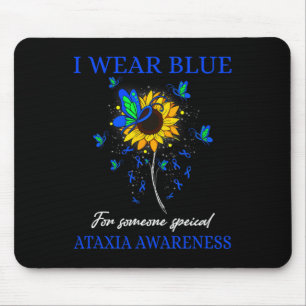 I Wear Blue For Ataxia Awareness Sunflower Mouse Mat