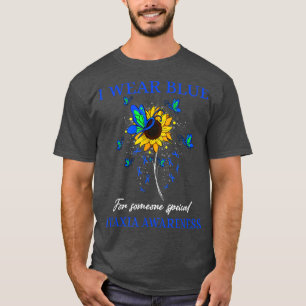 I Wear Blue For Ataxia Awareness Sunflower T-Shirt