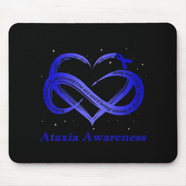 I Wear Blue For Ataxia Awareness Warrior T-Shirt11 Mouse Mat (Front)