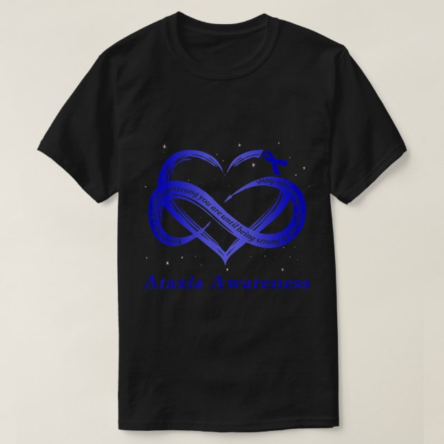 I Wear Blue For Ataxia Awareness Warrior T-Shirt11 T-Shirt (Design Front)