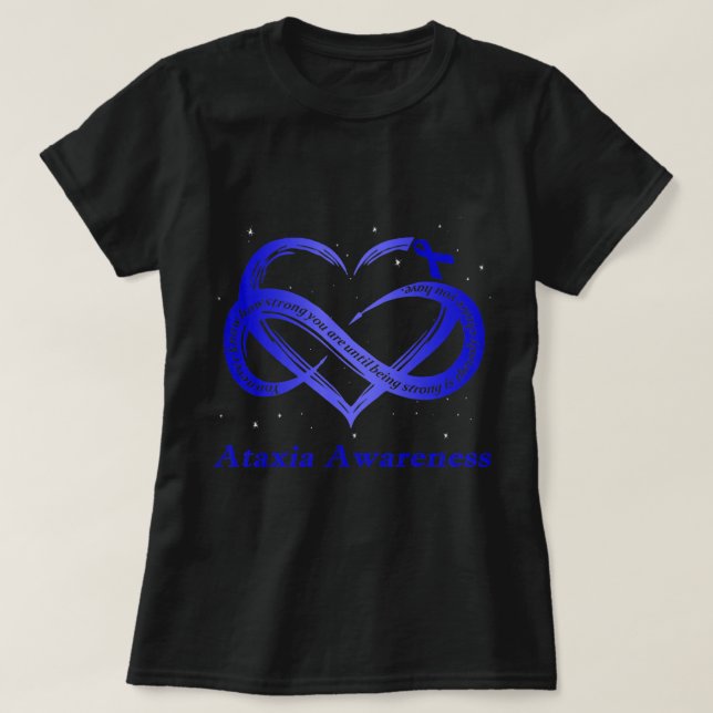 I Wear Blue For Ataxia Awareness Warrior T-Shirt11 T-Shirt (Design Front)