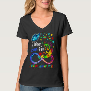 I Wear Blue For Autism Awareness Butterfly Autism T-Shirt