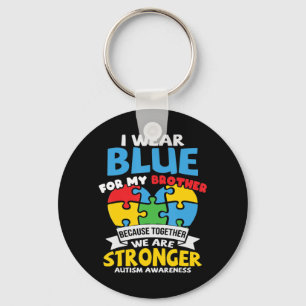 I Wear Blue For Autism Awareness Family Matching T Key Ring