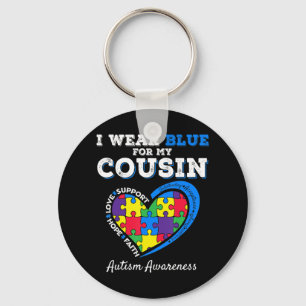 I Wear Blue For Autism Awareness Family Matching T Key Ring